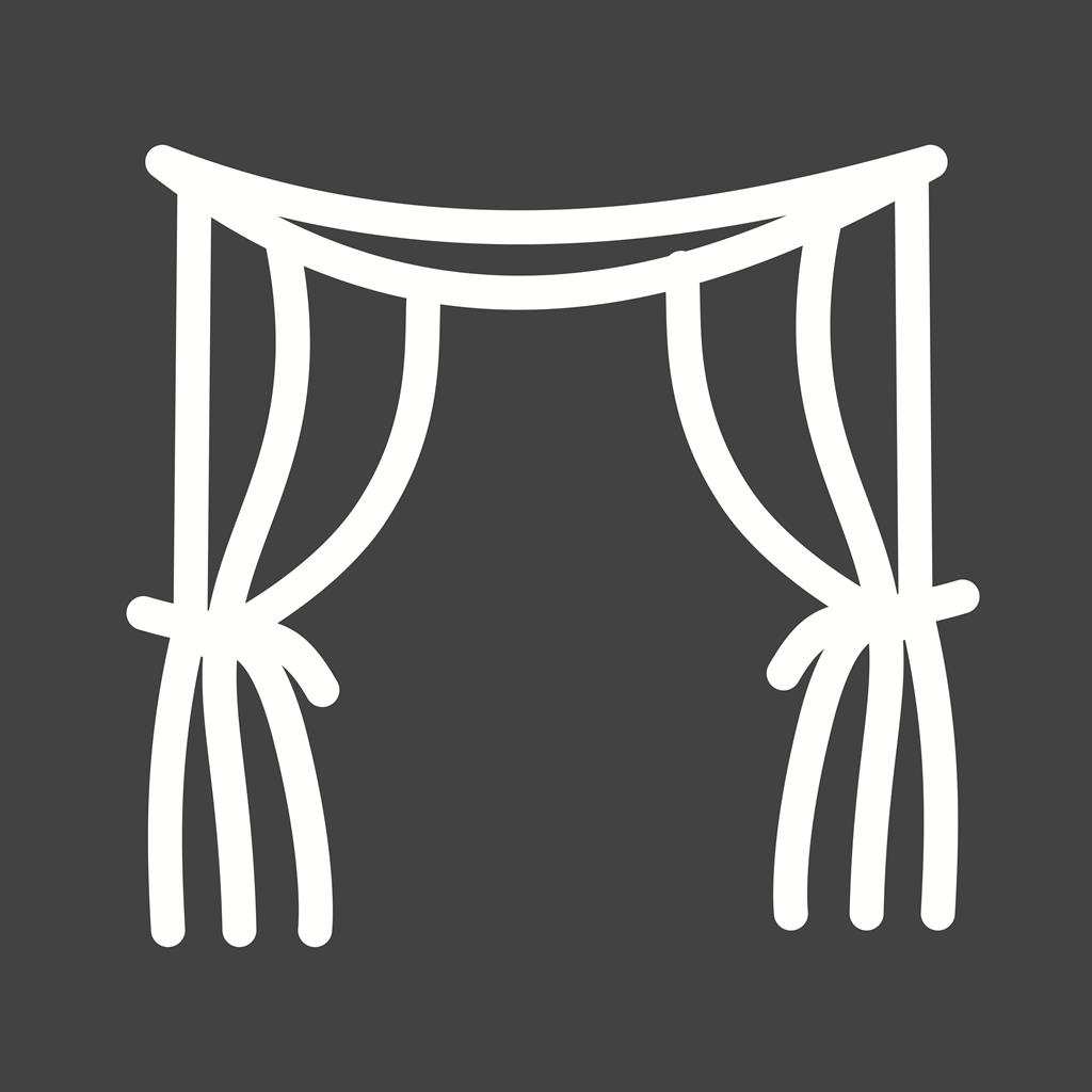 Curtains Line Inverted Icon - IconBunny