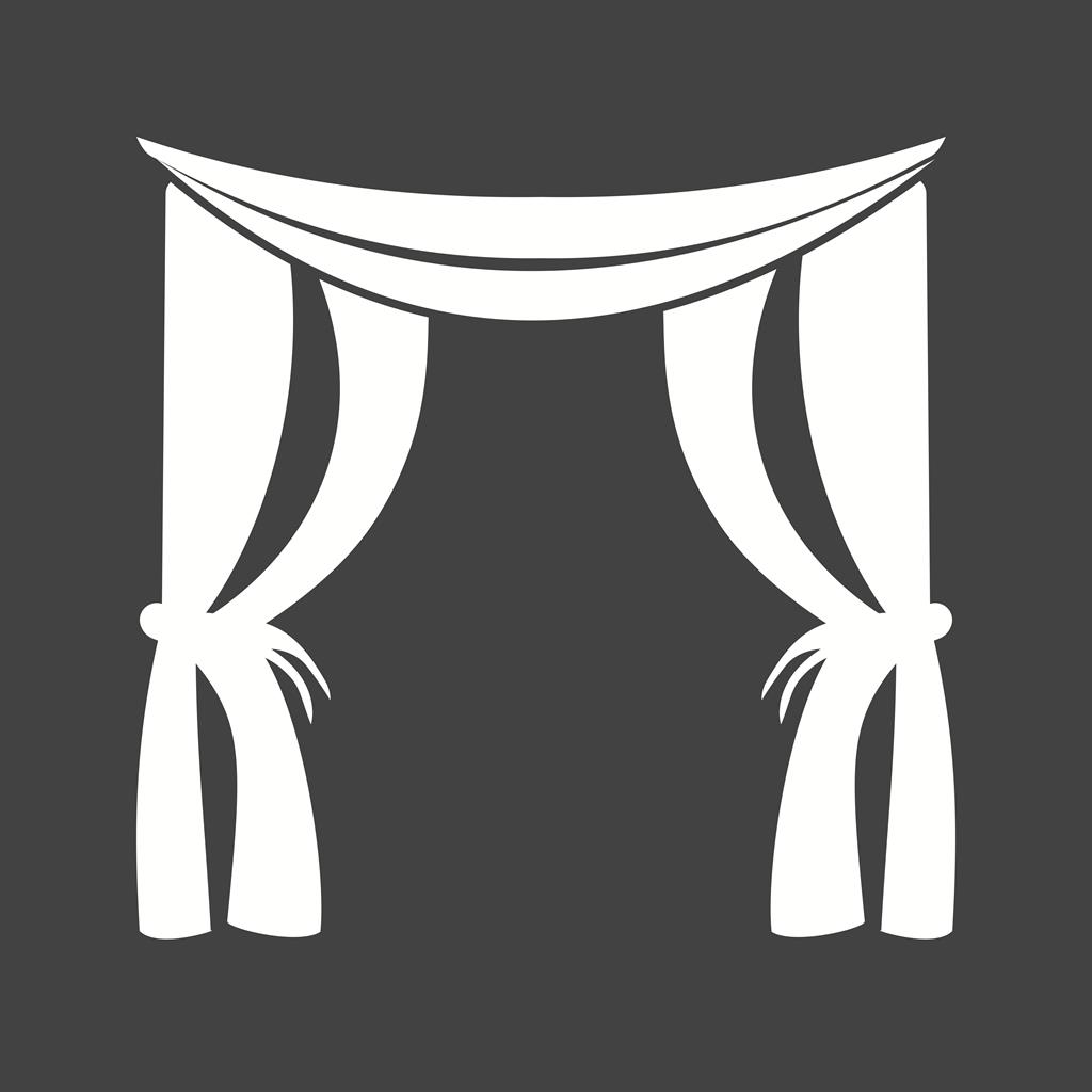 Curtains Glyph Inverted Icon - IconBunny