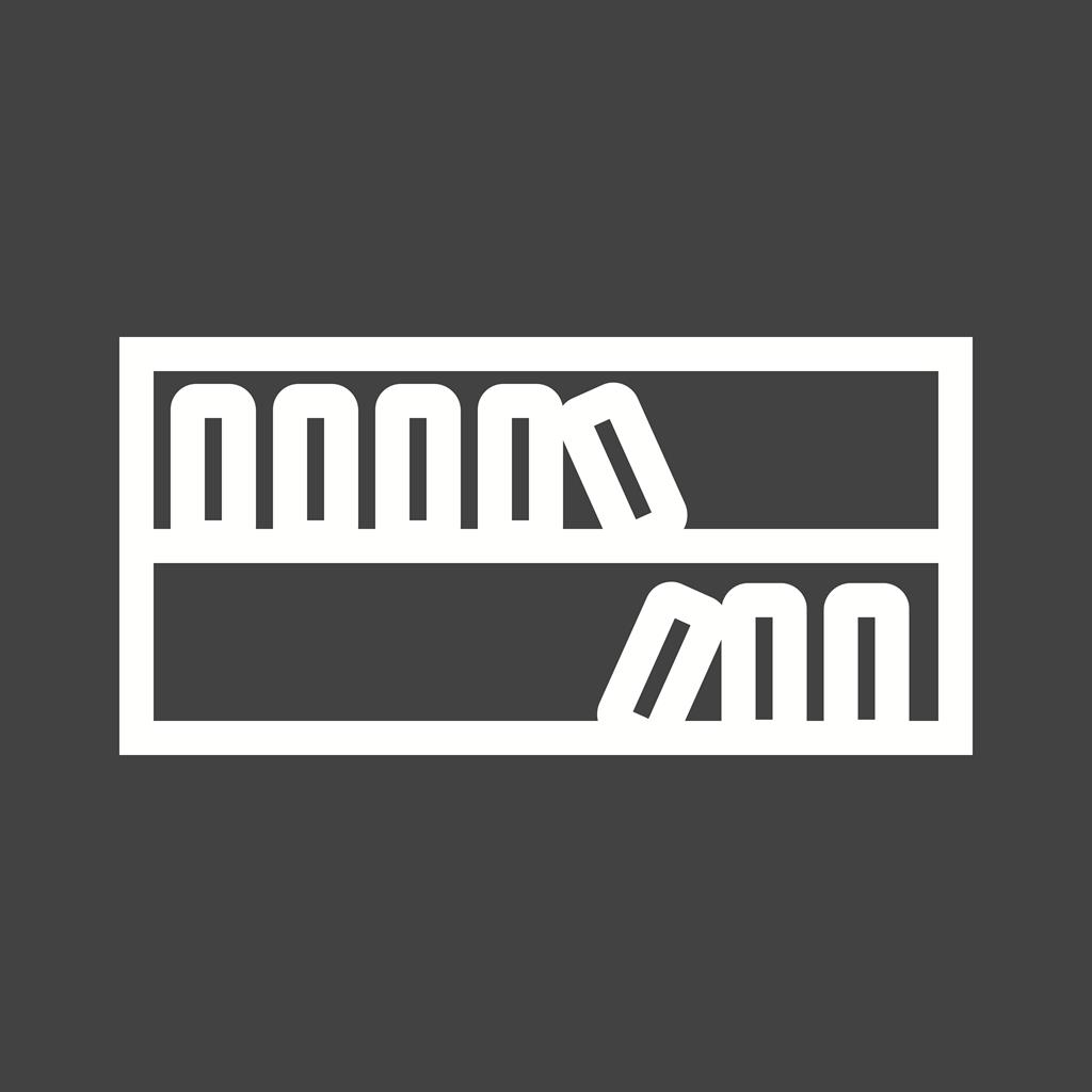 Book Shelf Line Inverted Icon - IconBunny