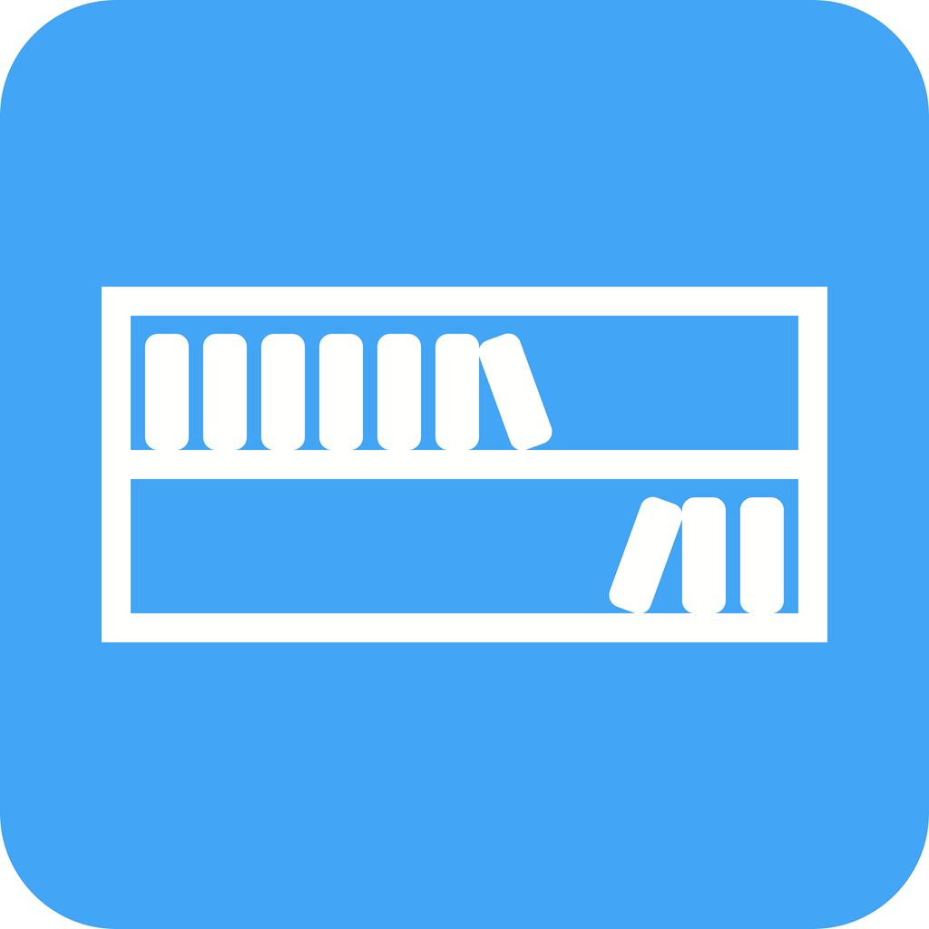 Book Shelf Flat Round Corner Icon - IconBunny