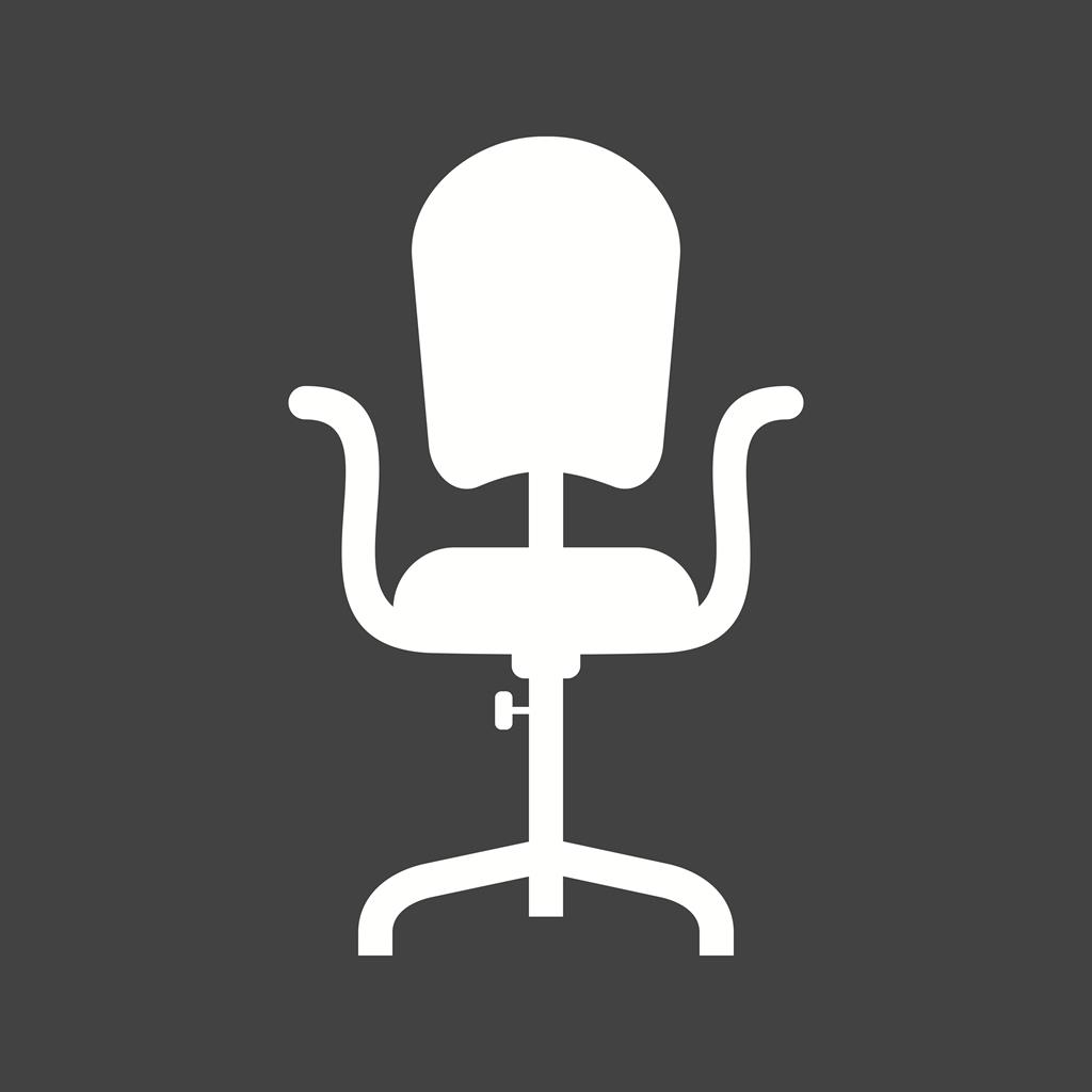 Office Chair I Glyph Inverted Icon - IconBunny