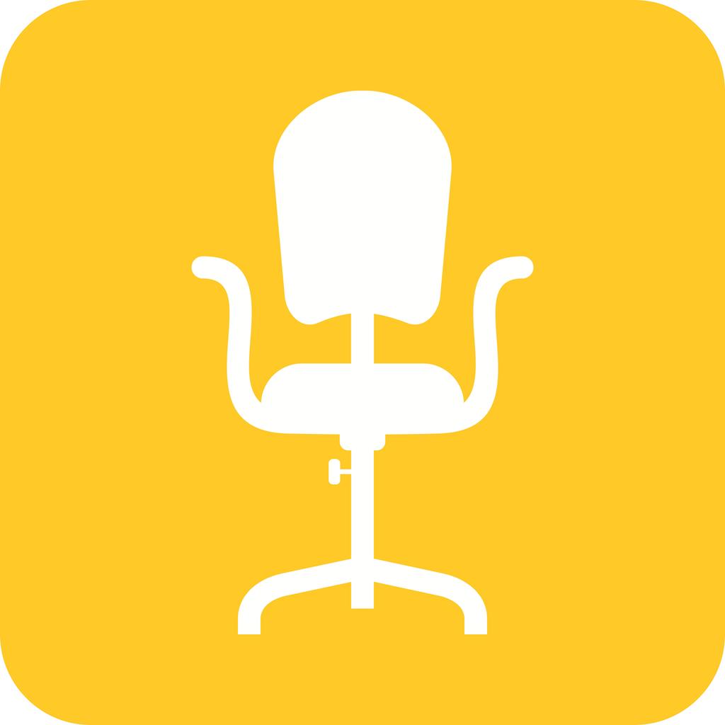 Office Chair I Flat Round Corner Icon - IconBunny