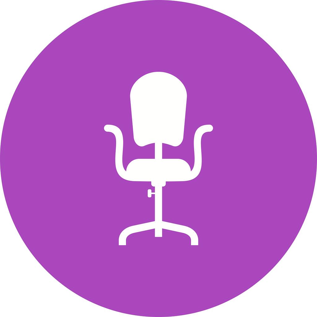 Office Chair I Flat Round Icon - IconBunny