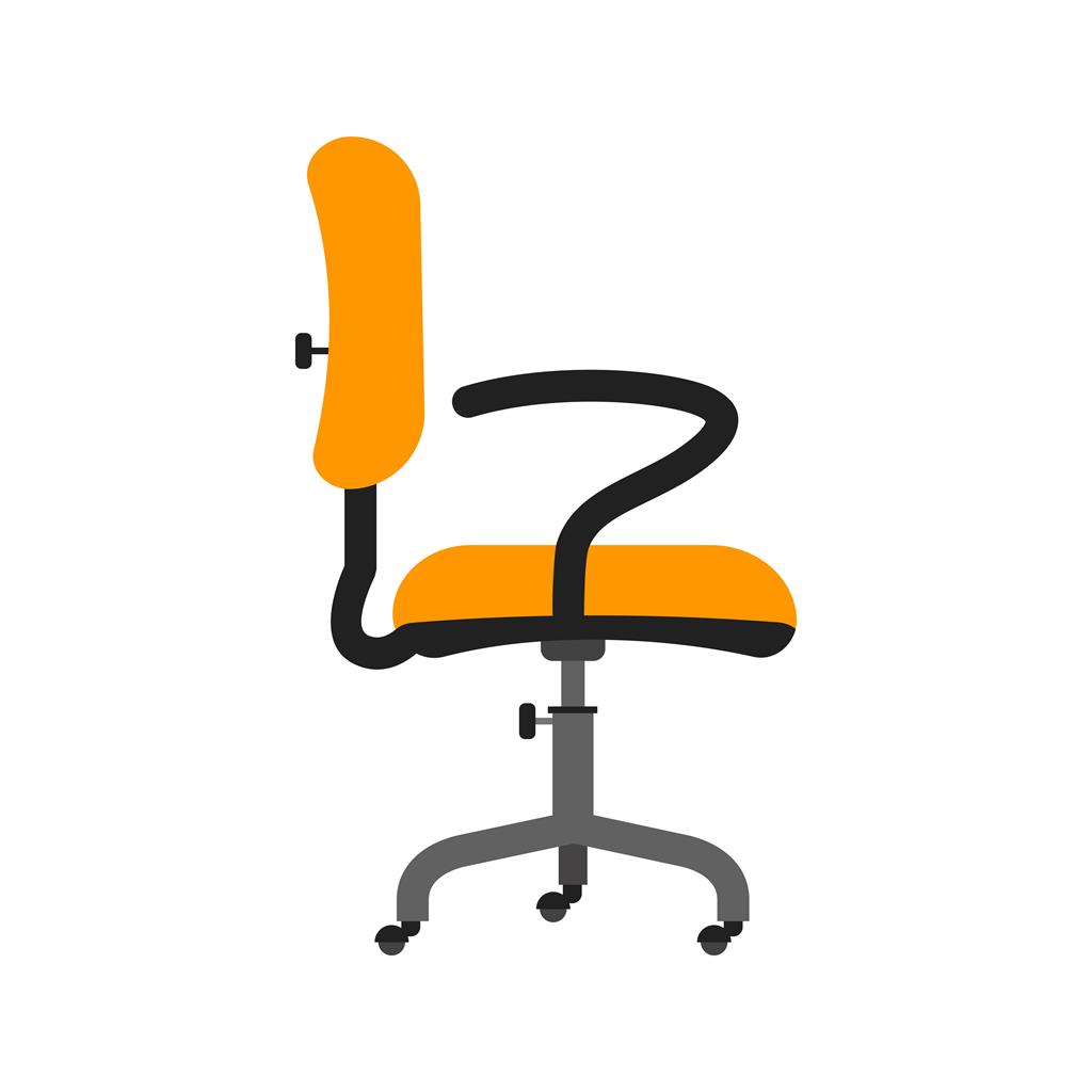 Office Chair II Flat Multicolor Icon - IconBunny