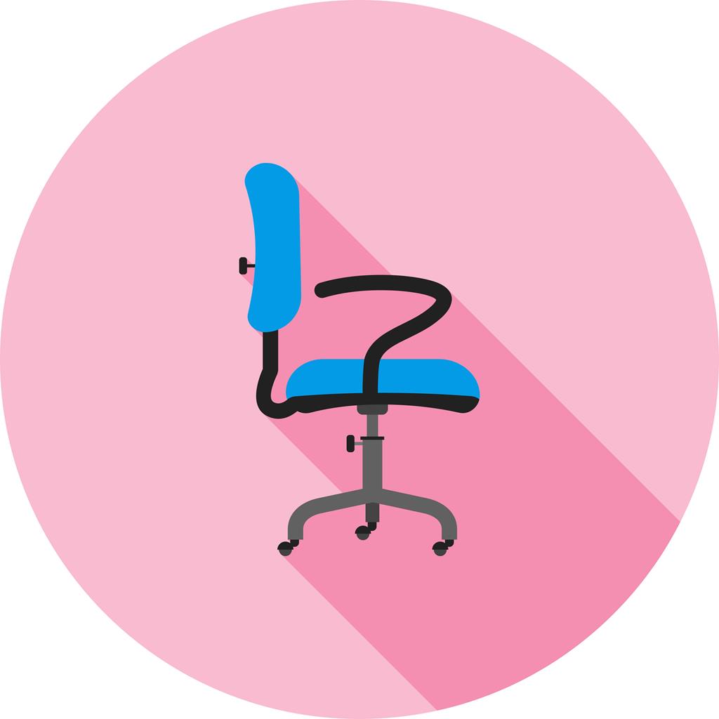 Office Chair II Flat Shadowed Icon - IconBunny
