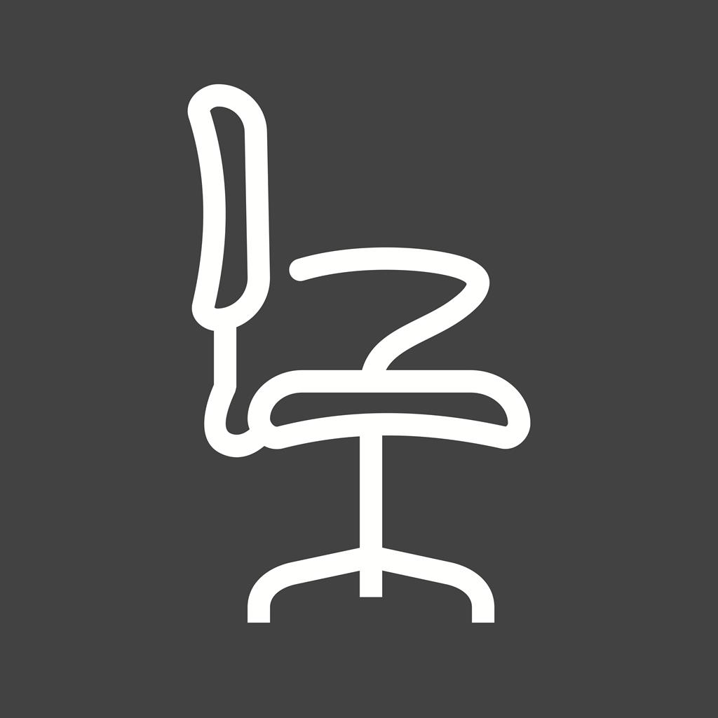 Office Chair II Line Inverted Icon - IconBunny