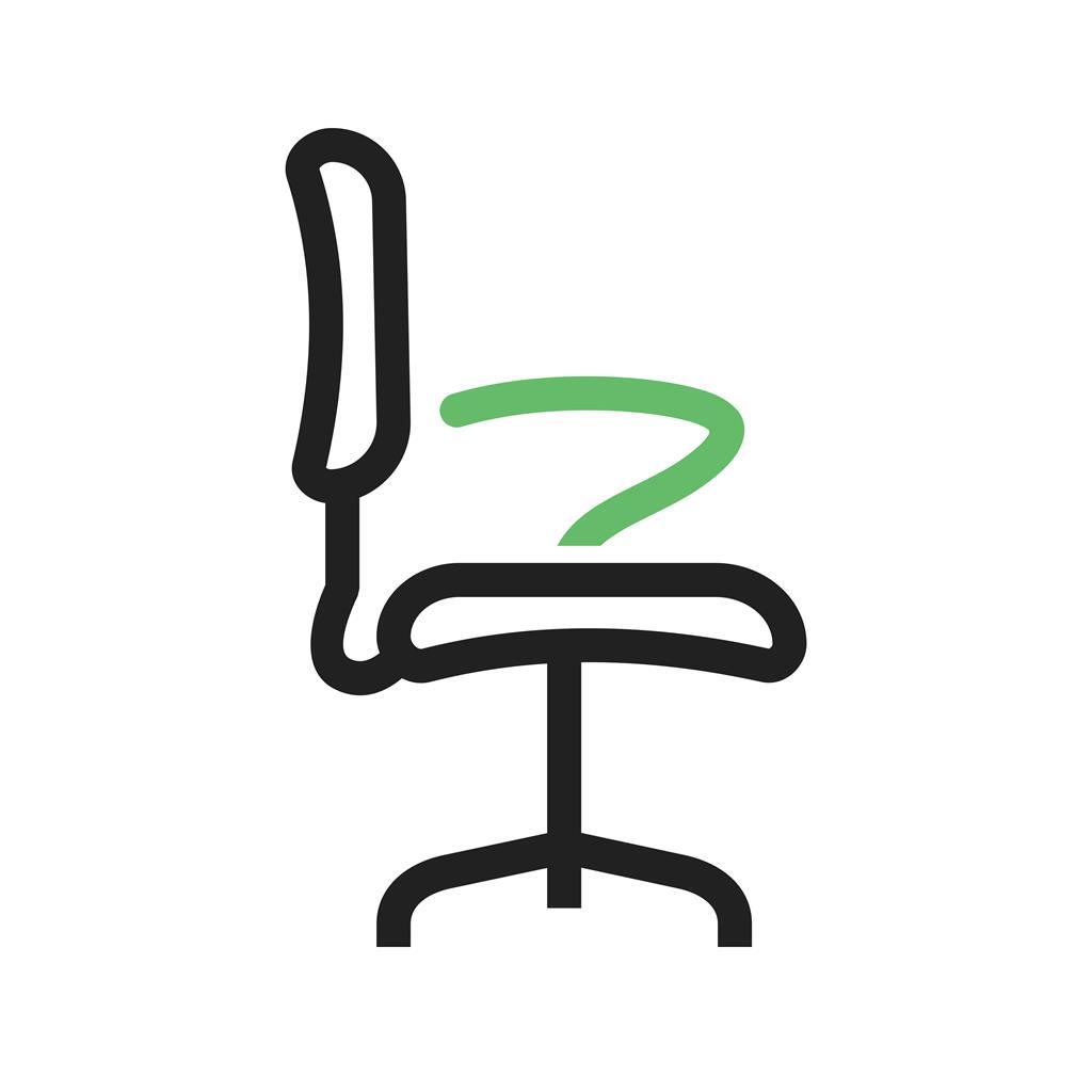 Office Chair II Line Green Black Icon - IconBunny