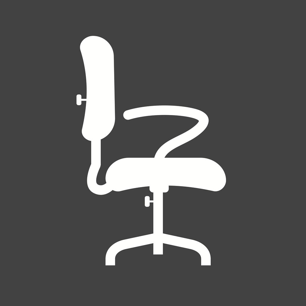 Office Chair II Glyph Inverted Icon - IconBunny