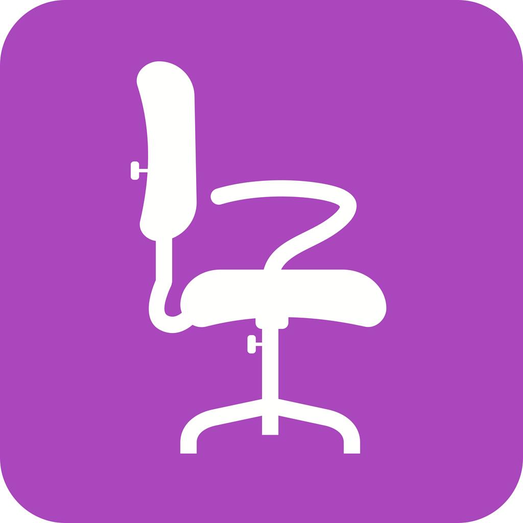 Office Chair II Flat Round Corner Icon - IconBunny