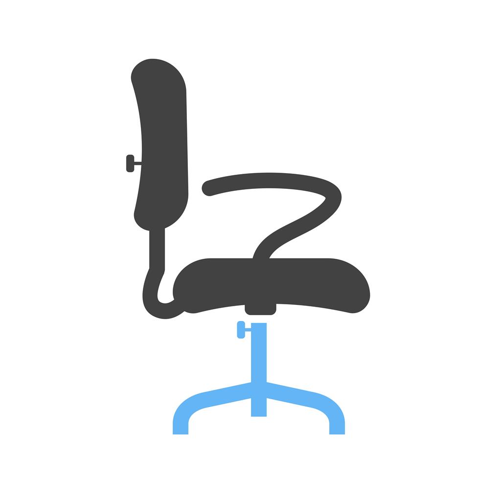 Office Chair II Blue Black Icon - IconBunny