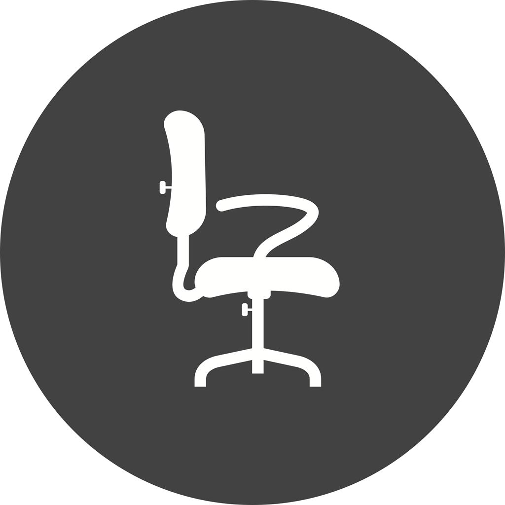 Office Chair II Flat Round Icon - IconBunny