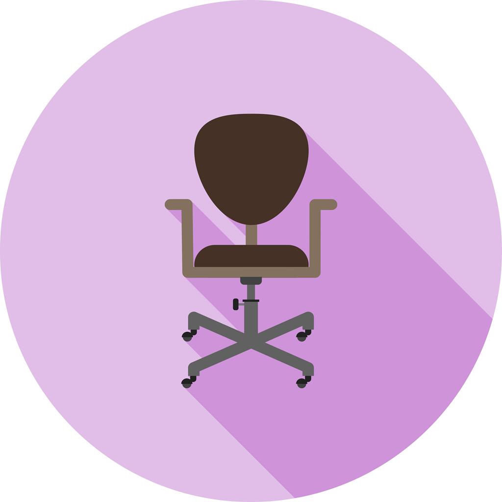 Office Chair III Flat Shadowed Icon - IconBunny