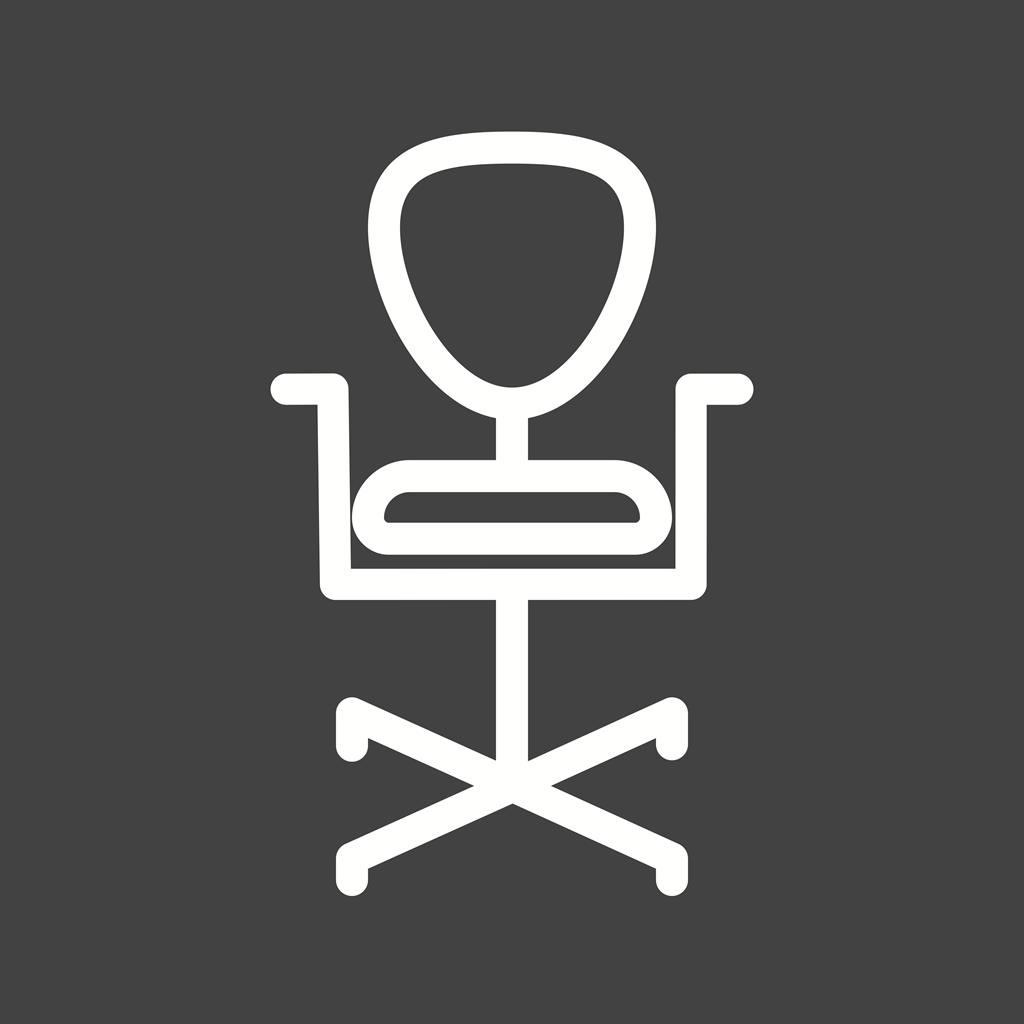 Office Chair III Line Inverted Icon - IconBunny
