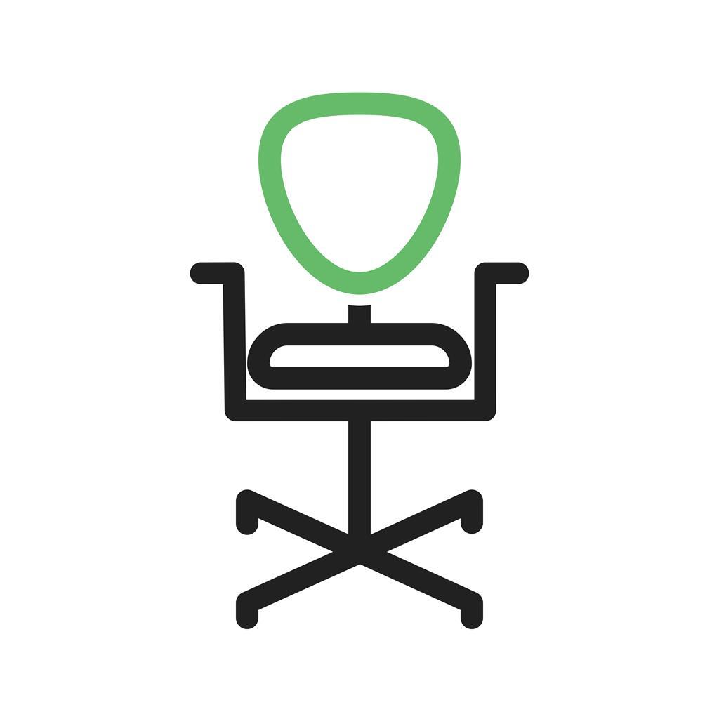 Office Chair III Line Green Black Icon - IconBunny