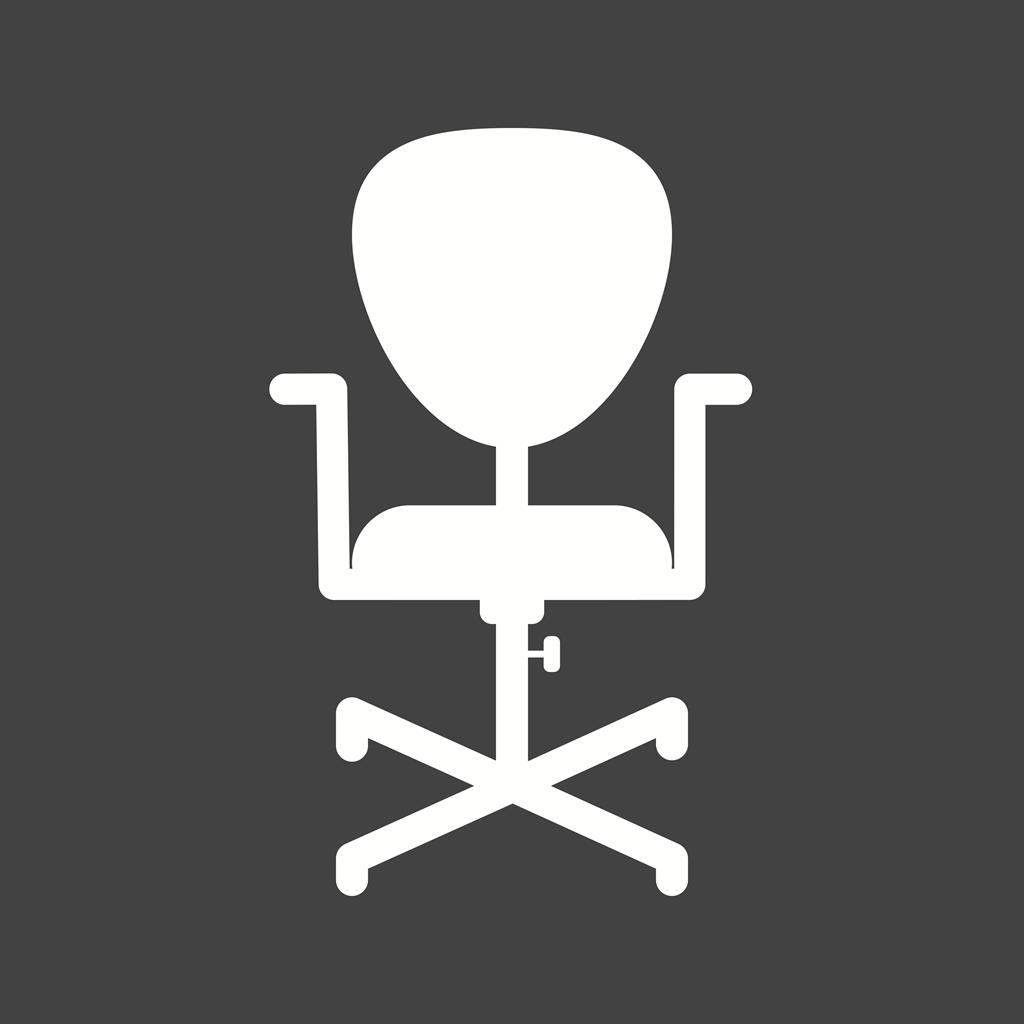 Office Chair III Glyph Inverted Icon - IconBunny