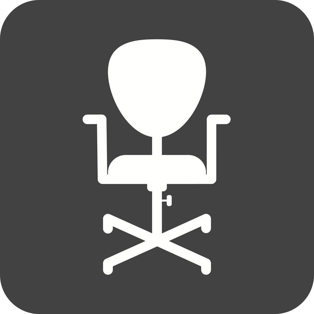 Office Chair III Flat Round Corner Icon - IconBunny