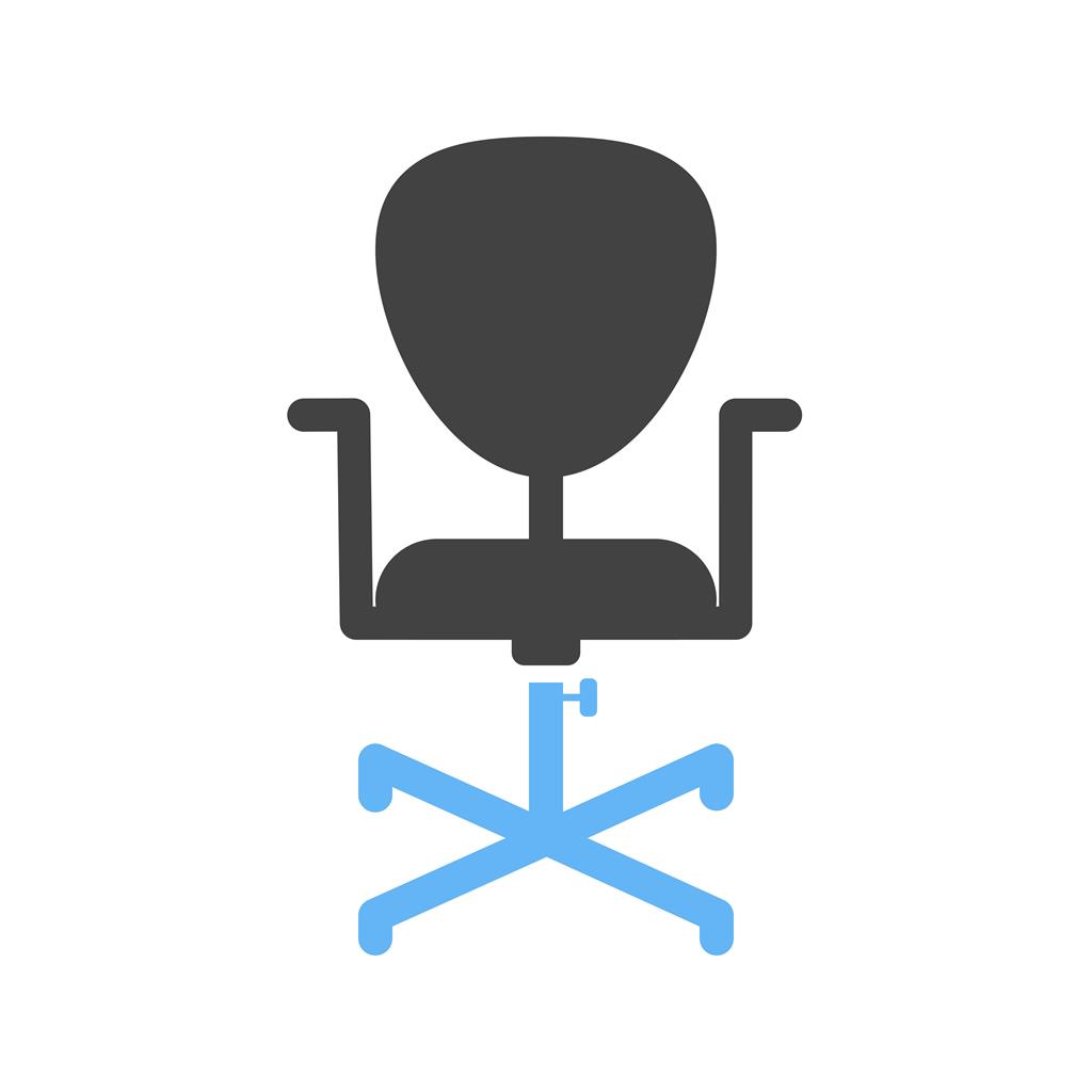 Office Chair III Blue Black Icon - IconBunny