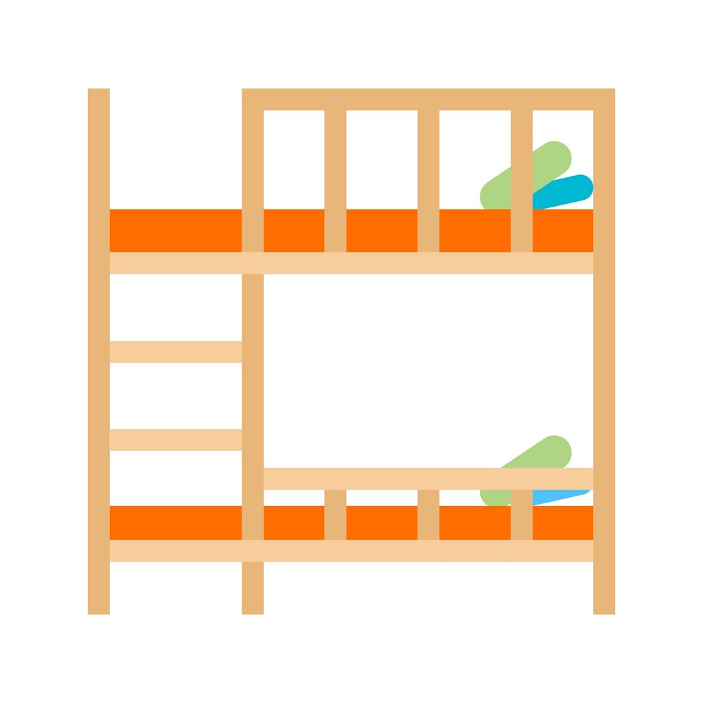 Bunk bed Flat Multicolor Icon - IconBunny