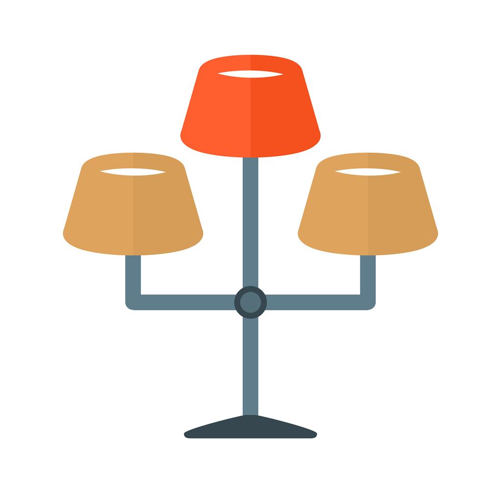 Lamps Stand Flat Multicolor Icon - IconBunny