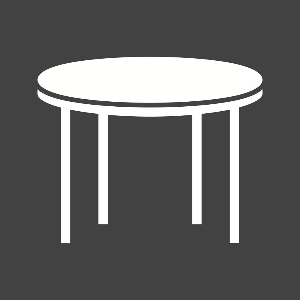 Conference Table Glyph Inverted Icon - IconBunny