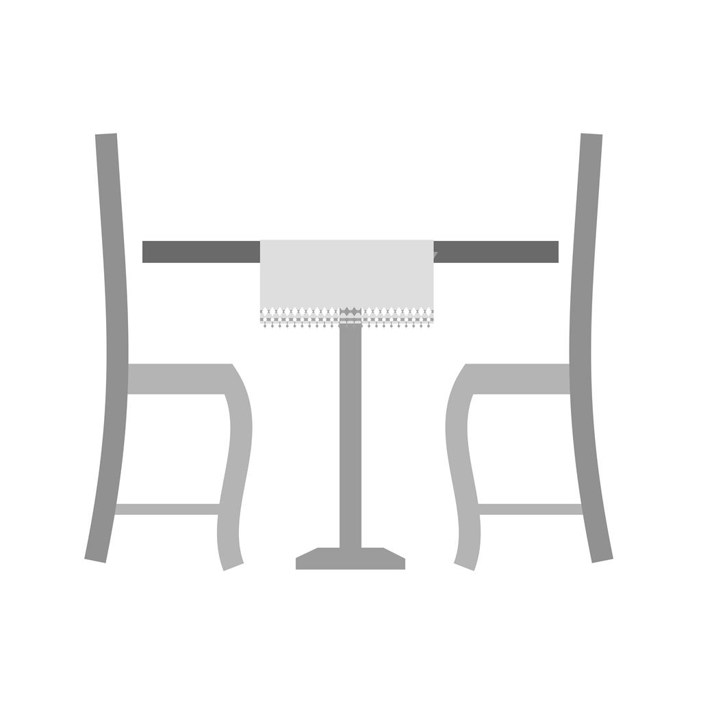 Lunch Table Greyscale Icon - IconBunny