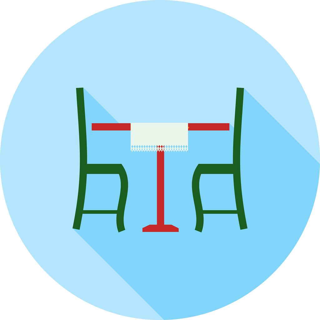 Lunch Table Flat Shadowed Icon - IconBunny