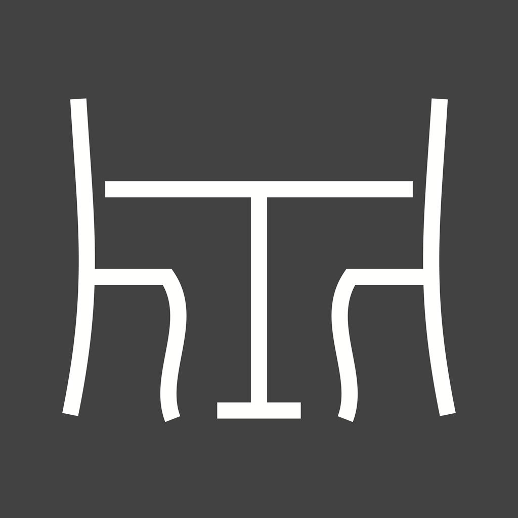 Lunch Table Line Inverted Icon - IconBunny