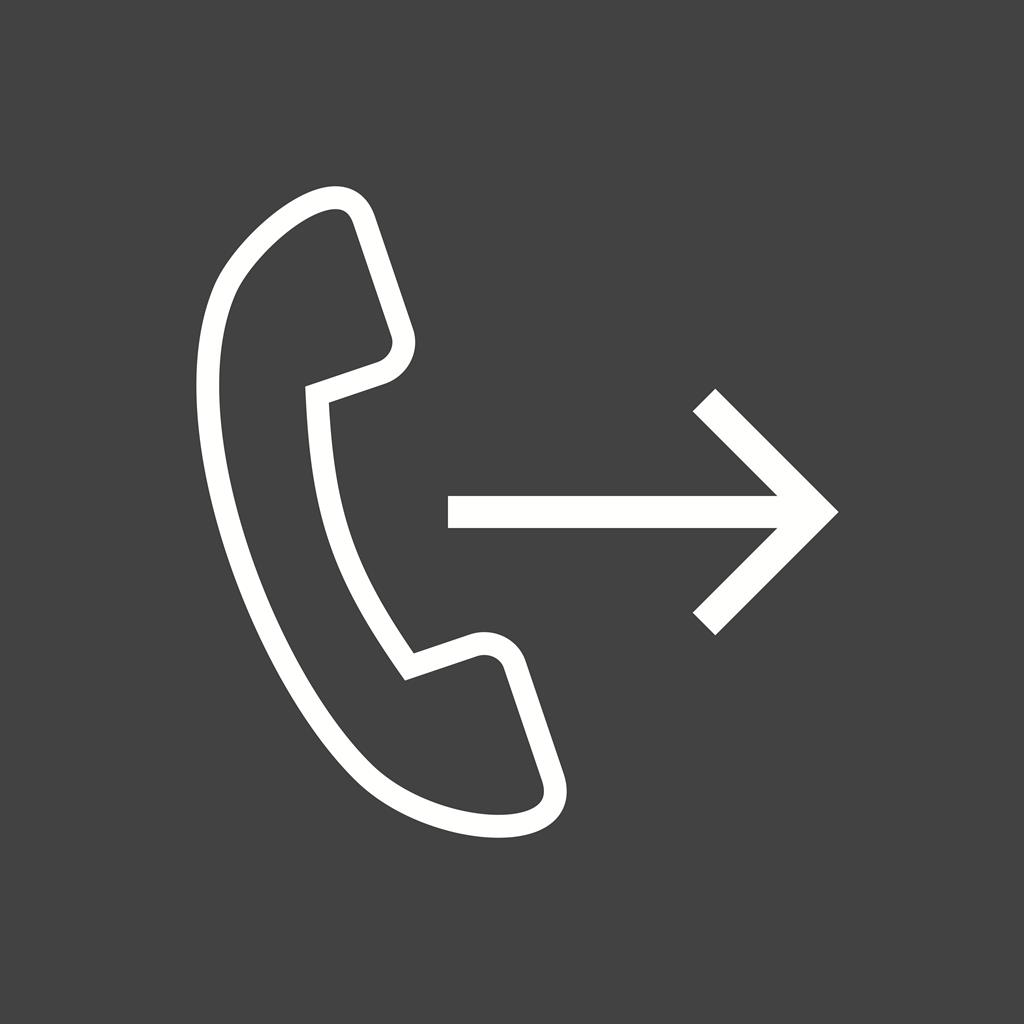 Call forwarding Line Inverted Icon - IconBunny