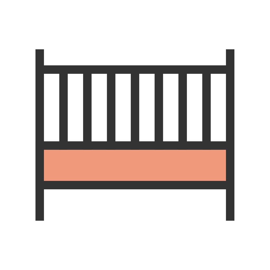 Baby Cot Line Filled Icon - IconBunny