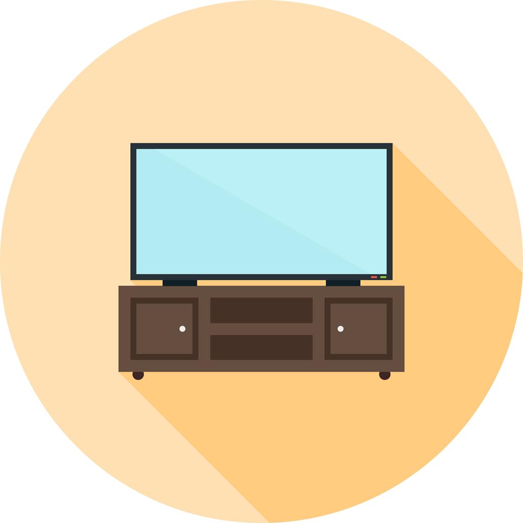Television Set with cabinets Flat Shadowed Icon - IconBunny