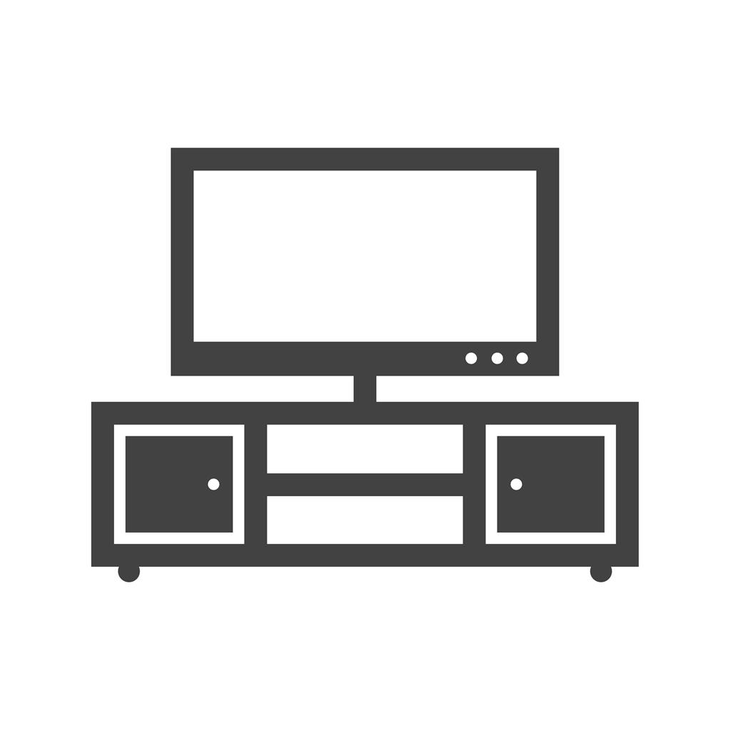 Television Set with cabinets Glyph Icon - IconBunny