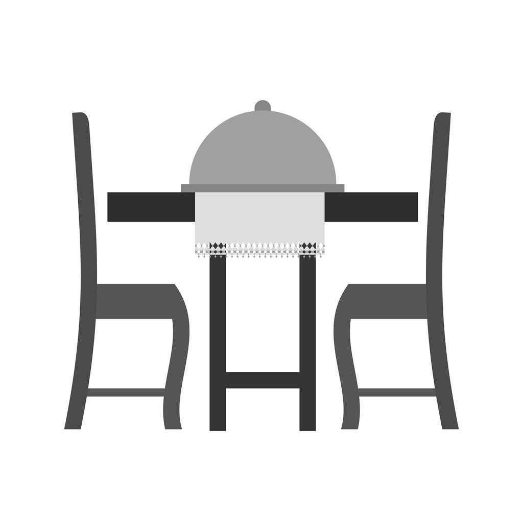 Dinner Table II Greyscale Icon - IconBunny