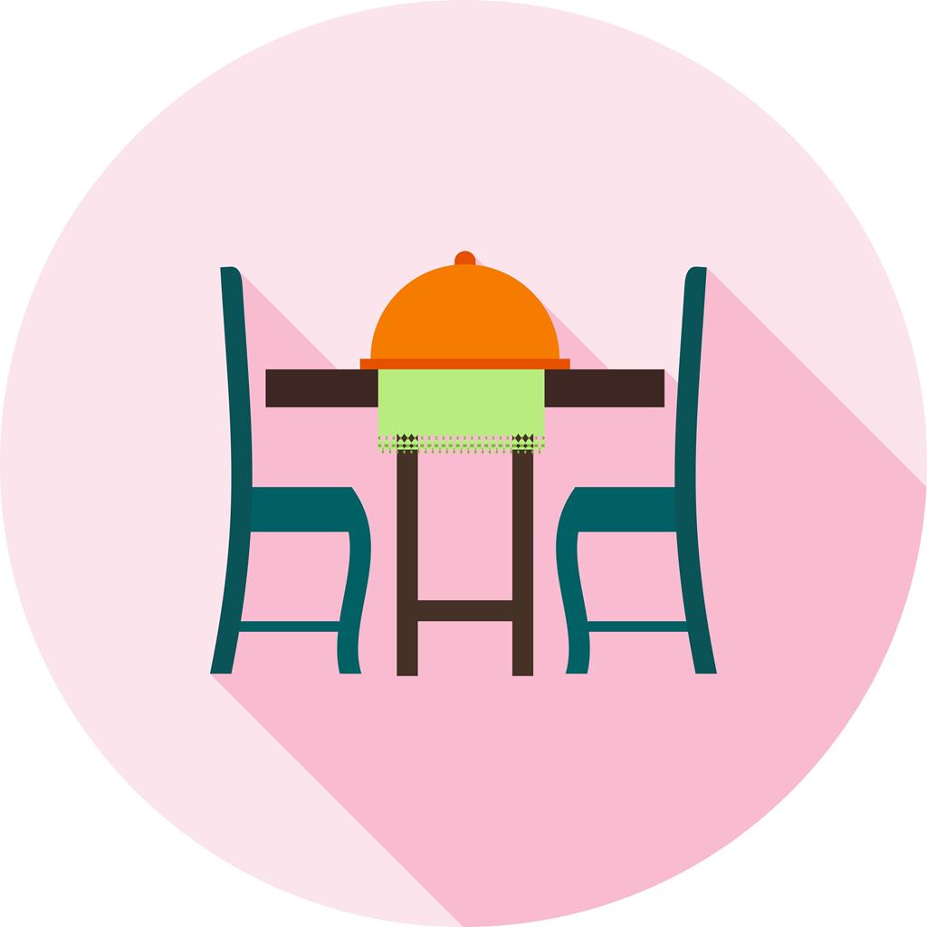 Dinner Table II Flat Shadowed Icon - IconBunny