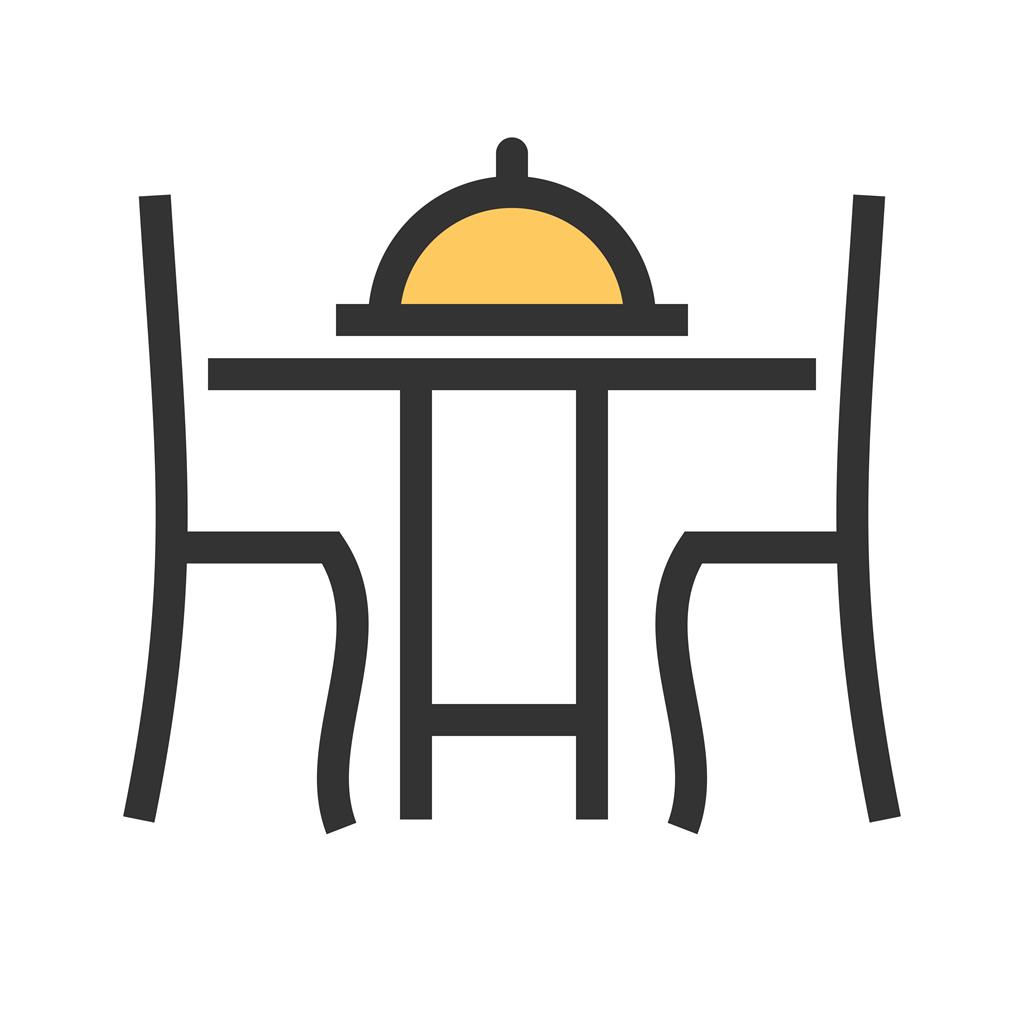 Dinner Table II Line Filled Icon - IconBunny