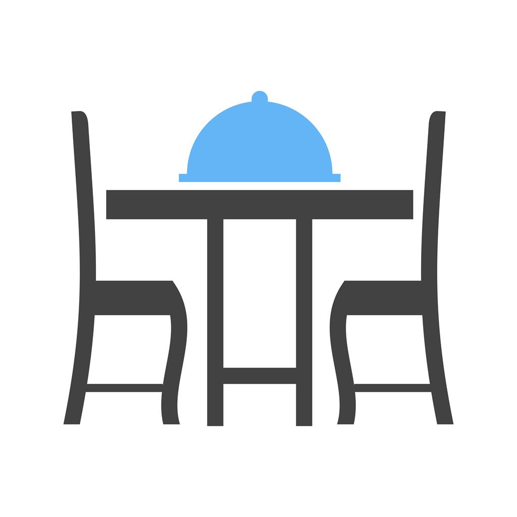Dinner Table II Blue Black Icon - IconBunny
