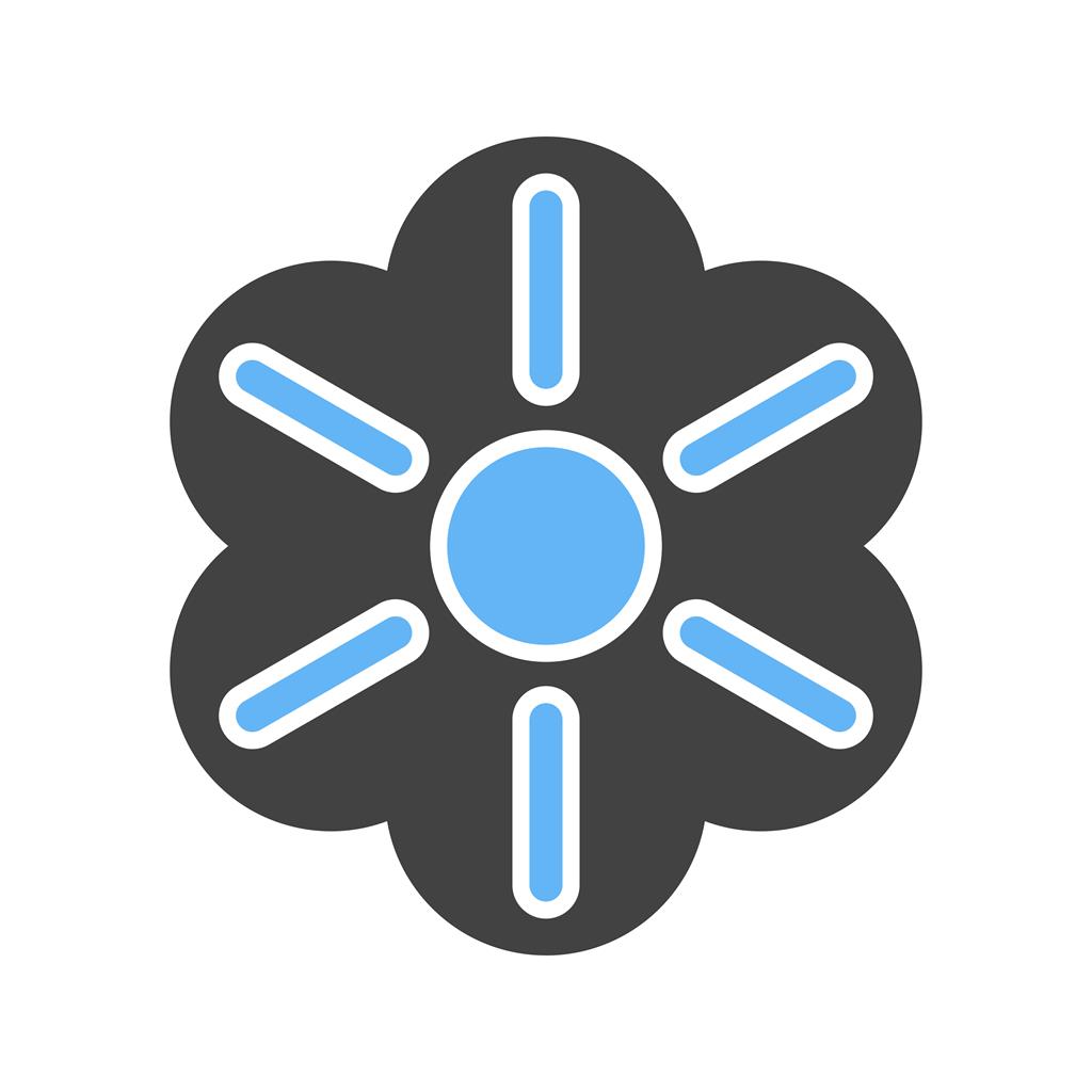 Flower Blue Black Icon - IconBunny
