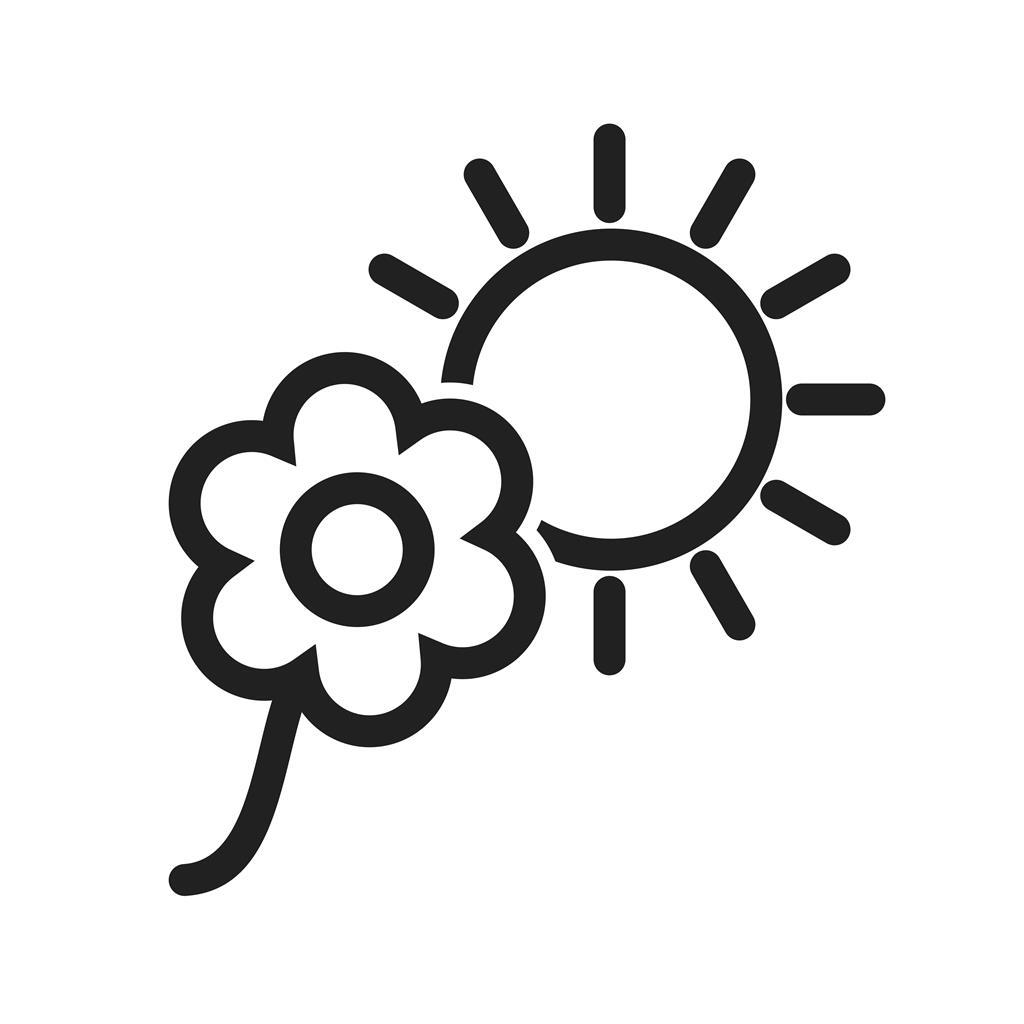 Flower in sunlight Line Icon - IconBunny