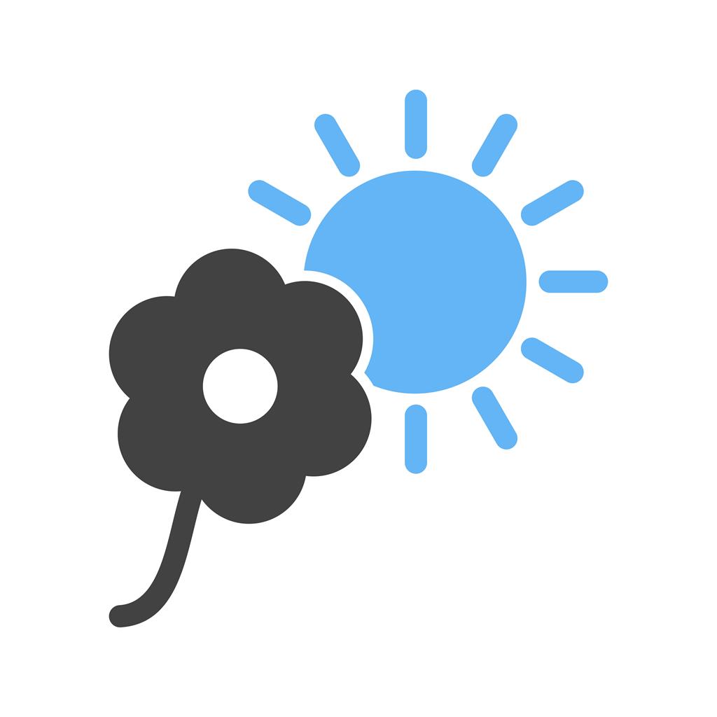 Flower in sunlight Blue Black Icon - IconBunny