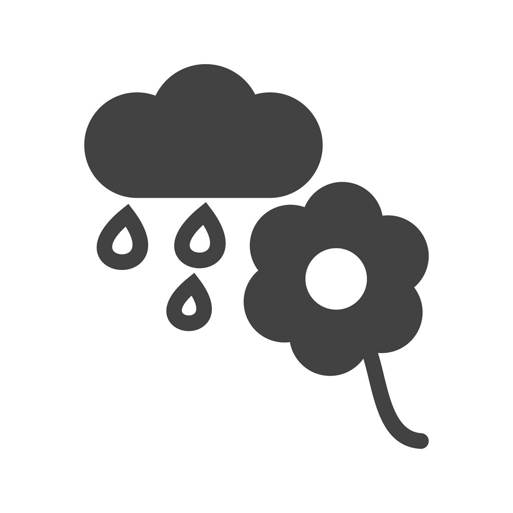Flower with rain Glyph Icon - IconBunny