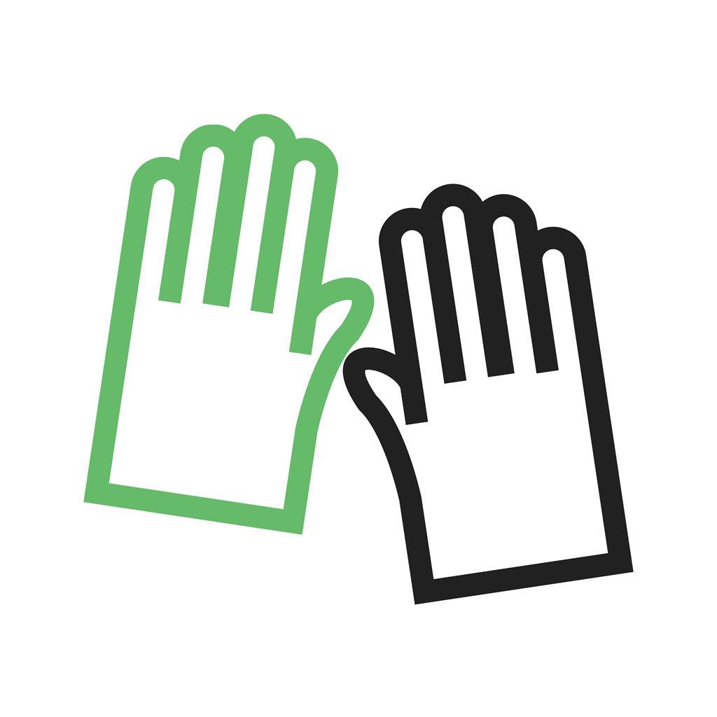 Gardening Gloves Line Green Black Icon - IconBunny