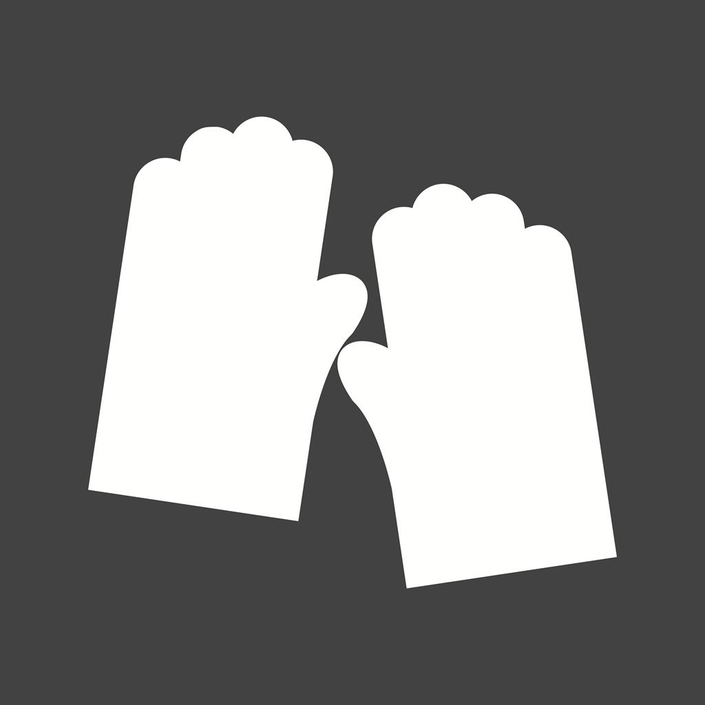 Gardening Gloves Glyph Inverted Icon - IconBunny