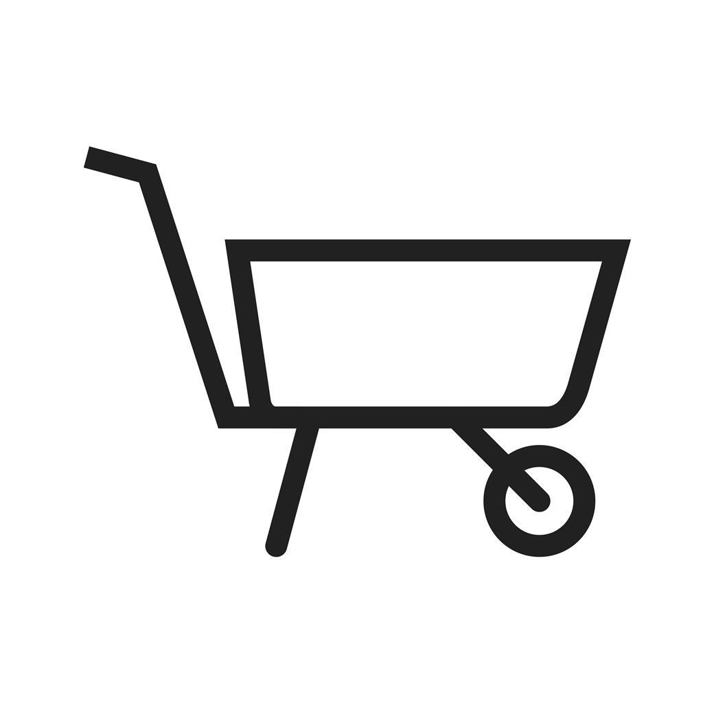 Garden Cart Line Icon - IconBunny