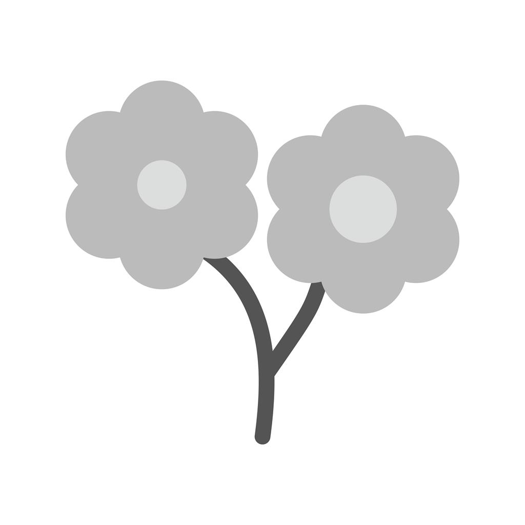 Small flowers Greyscale Icon - IconBunny