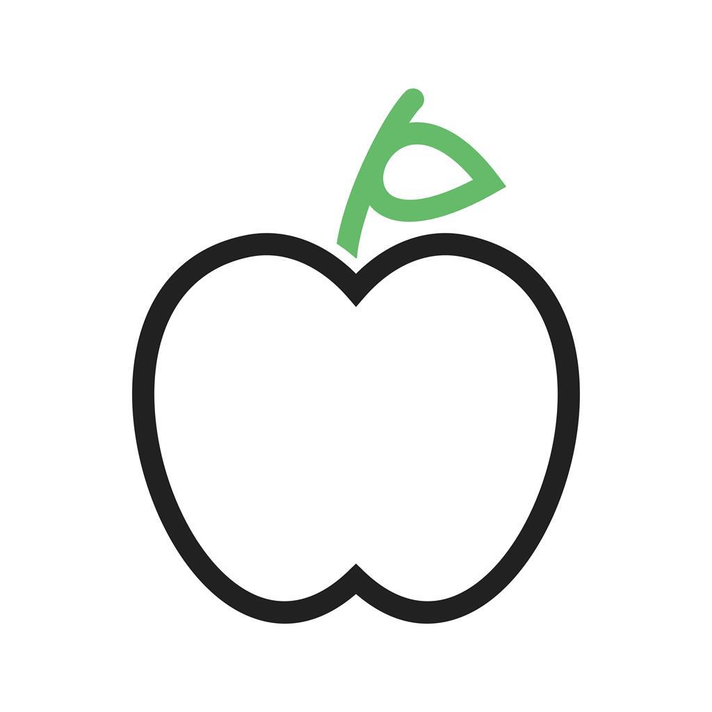 Apples Line Green Black Icon - IconBunny