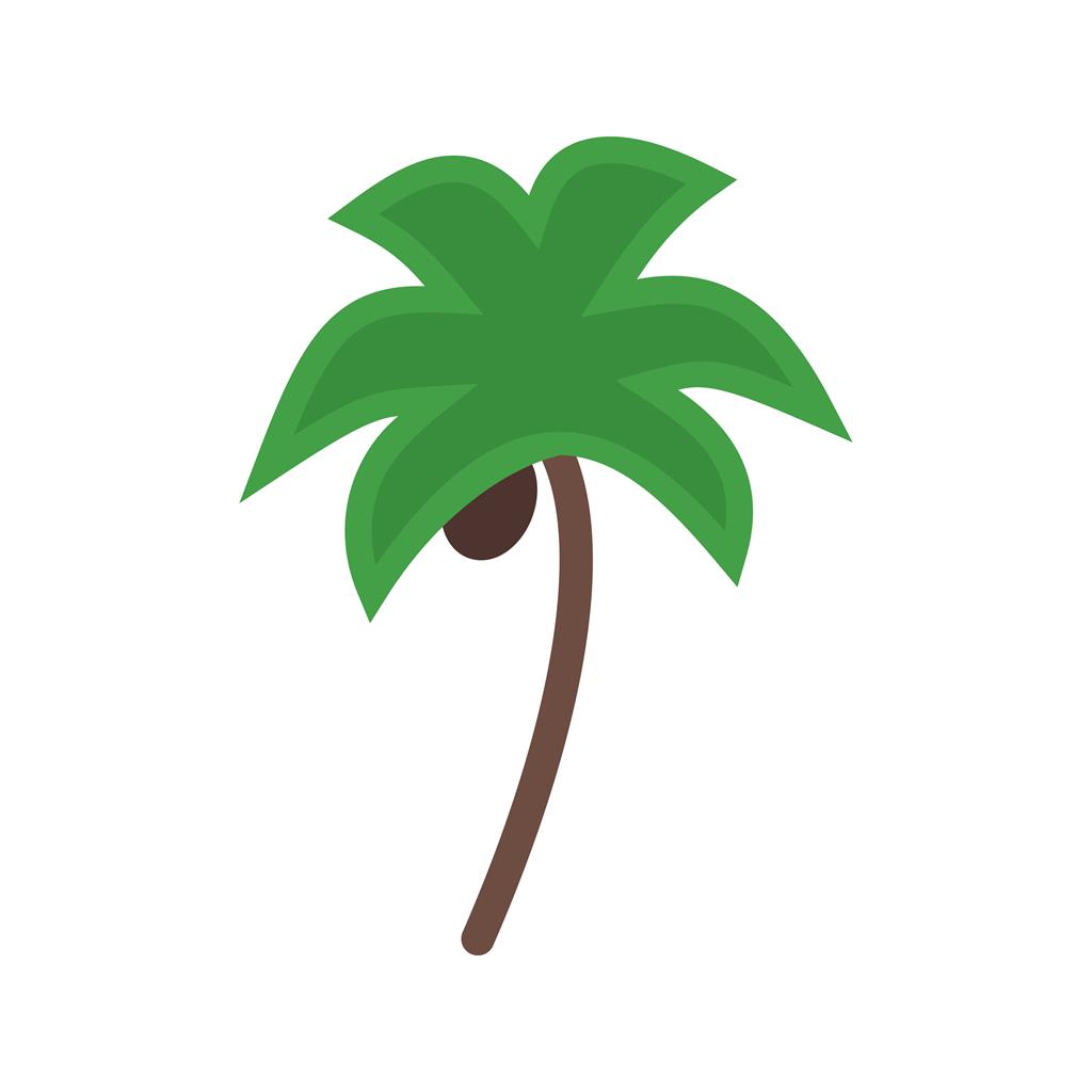 Coconut trees Flat Multicolor Icon - IconBunny