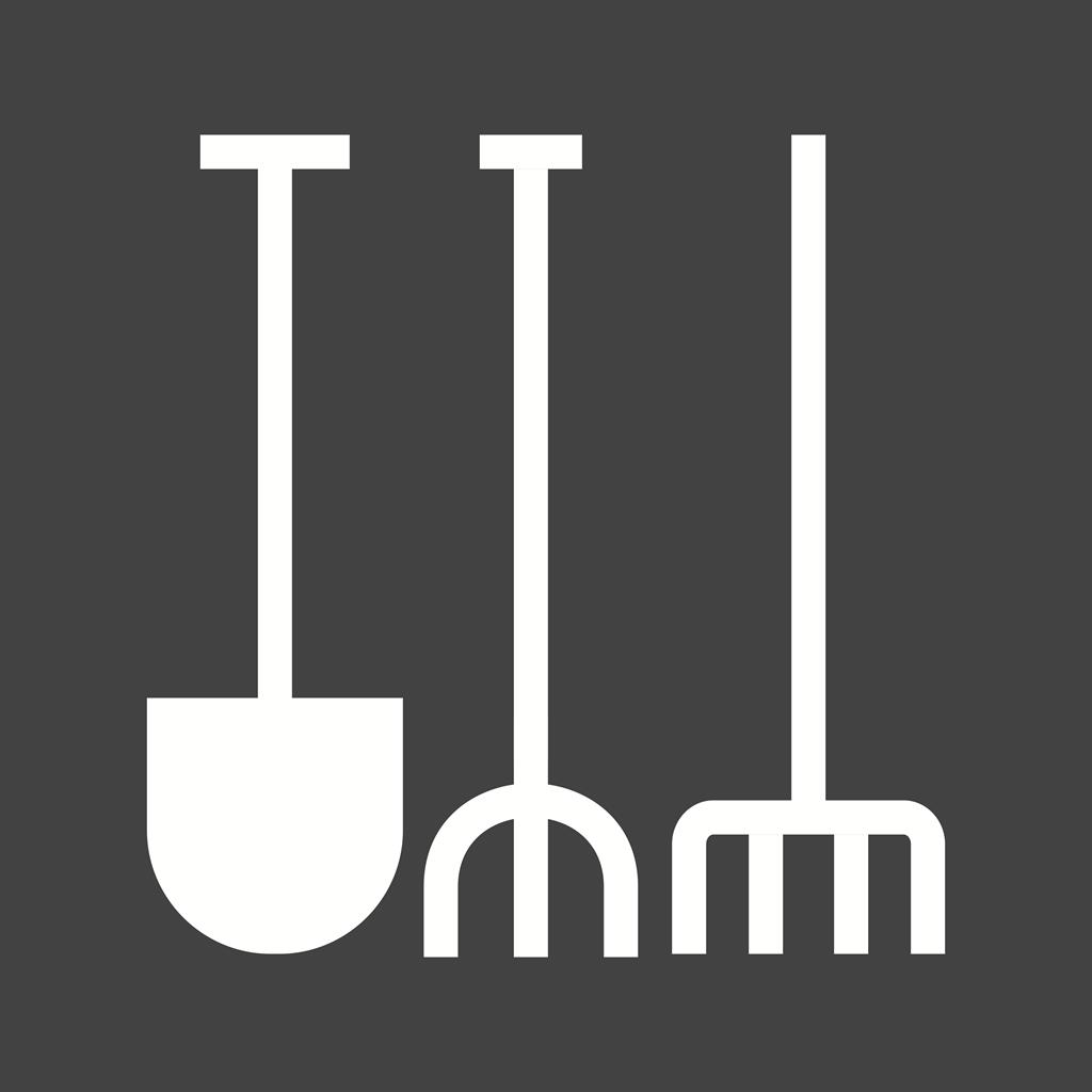 Gardening Tools Glyph Inverted Icon - IconBunny