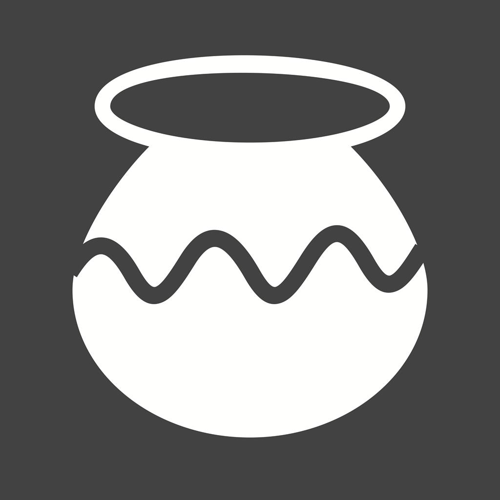 Plant Pot Glyph Inverted Icon - IconBunny