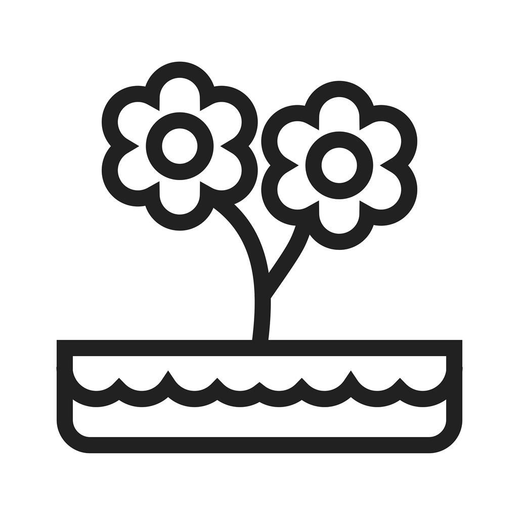 Flower Pot Line Icon - IconBunny