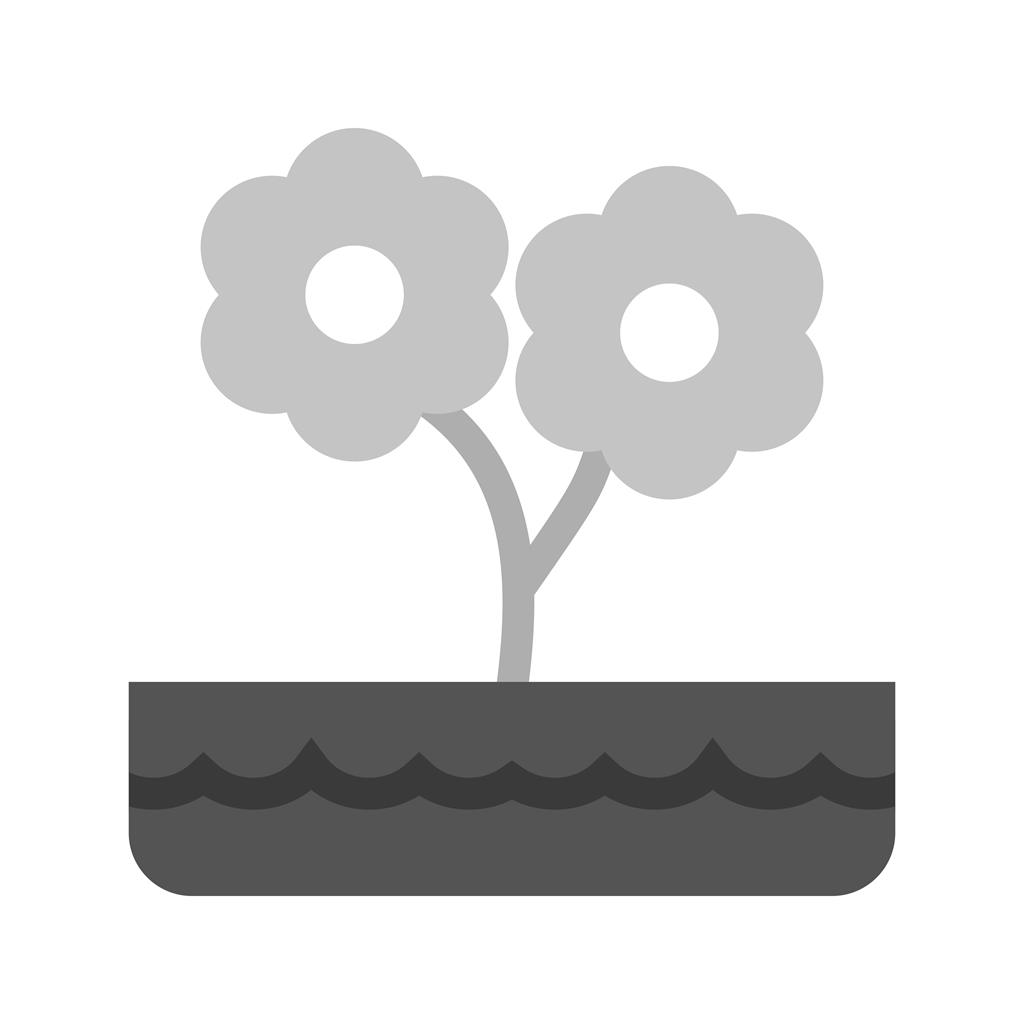 Flower Pot Greyscale Icon - IconBunny