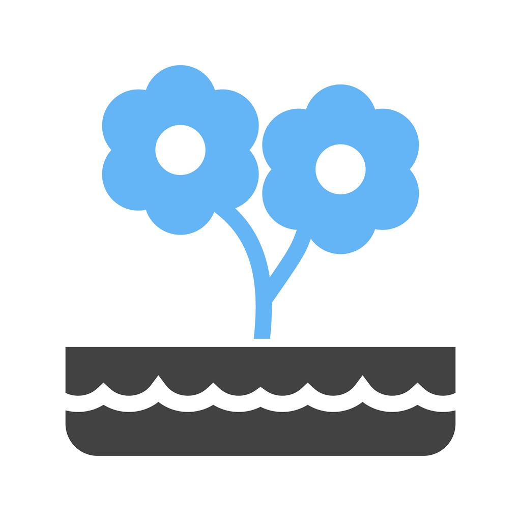 Flower Pot Blue Black Icon - IconBunny